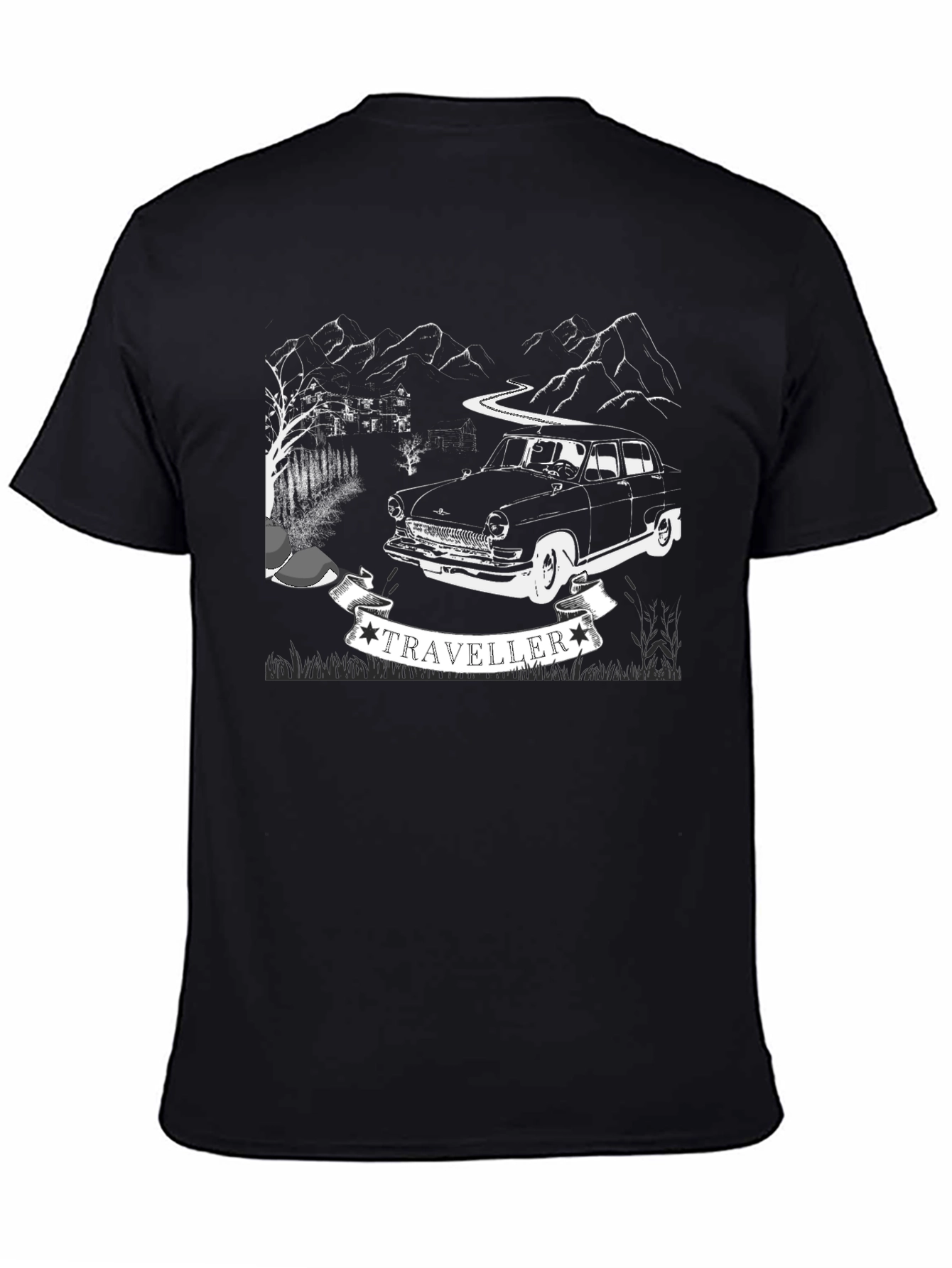 Traveller Car T-Shirt - Retro Adventure