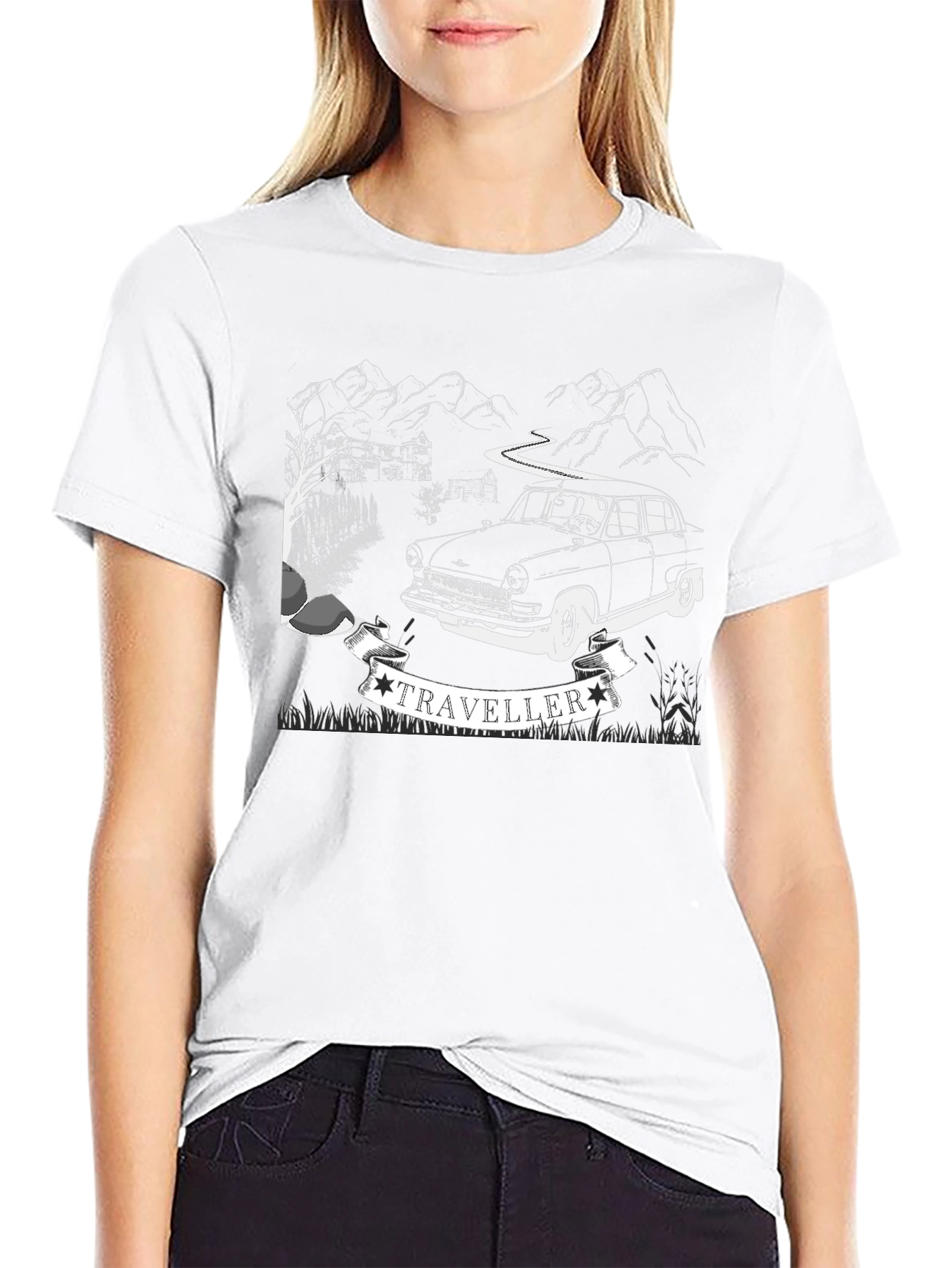 Traveller Car T-Shirt - Retro Adventure