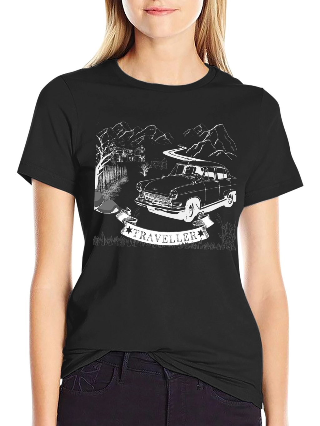 Traveller Car T-Shirt - Retro Adventure