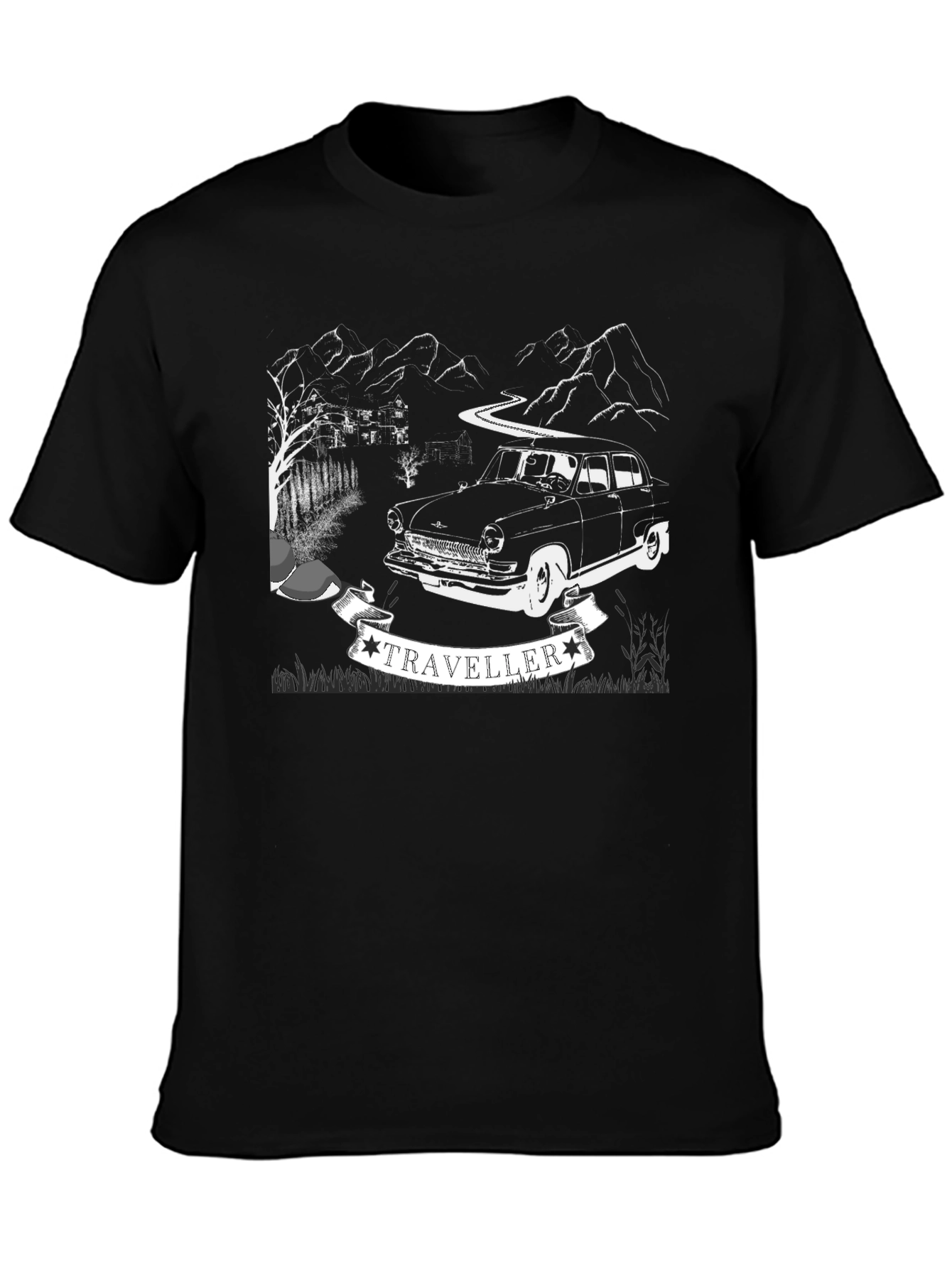 Traveller Car T-Shirt - Retro Adventure