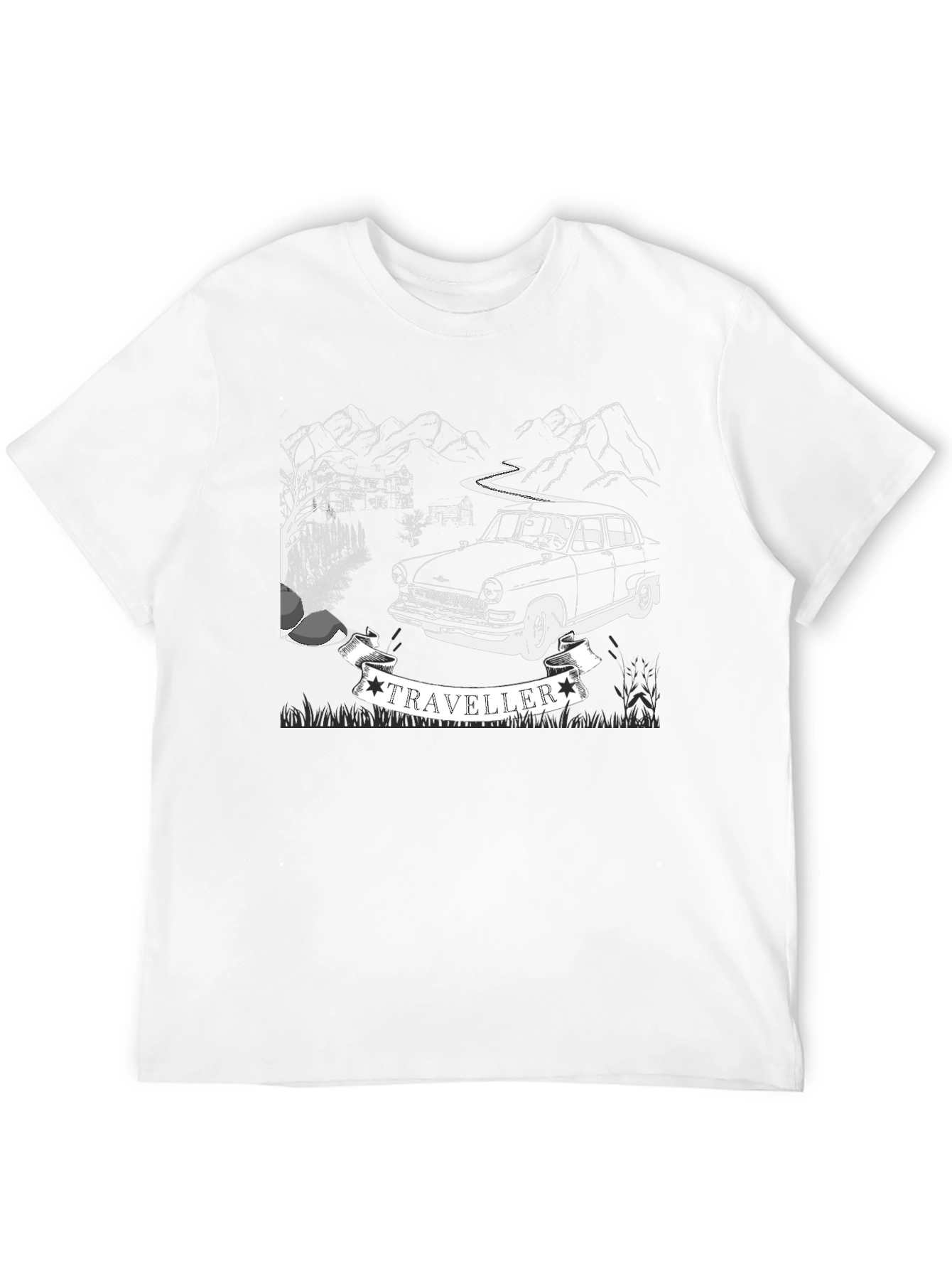 Traveller Car T-Shirt - Retro Adventure