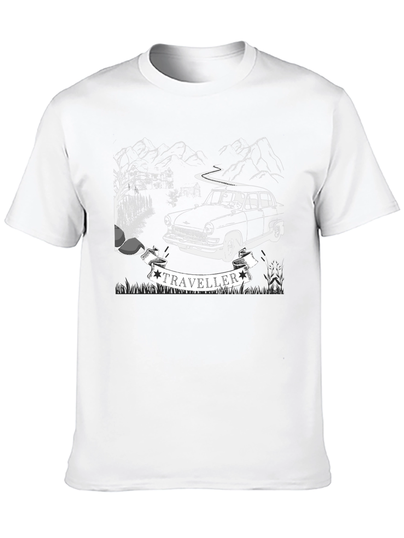 Traveller Car T-Shirt - Retro Adventure