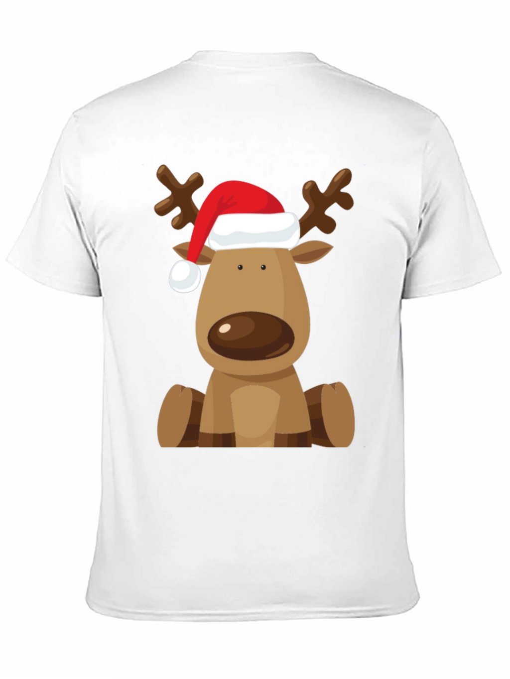 Reindeer Santa Hat Black T-Shirt