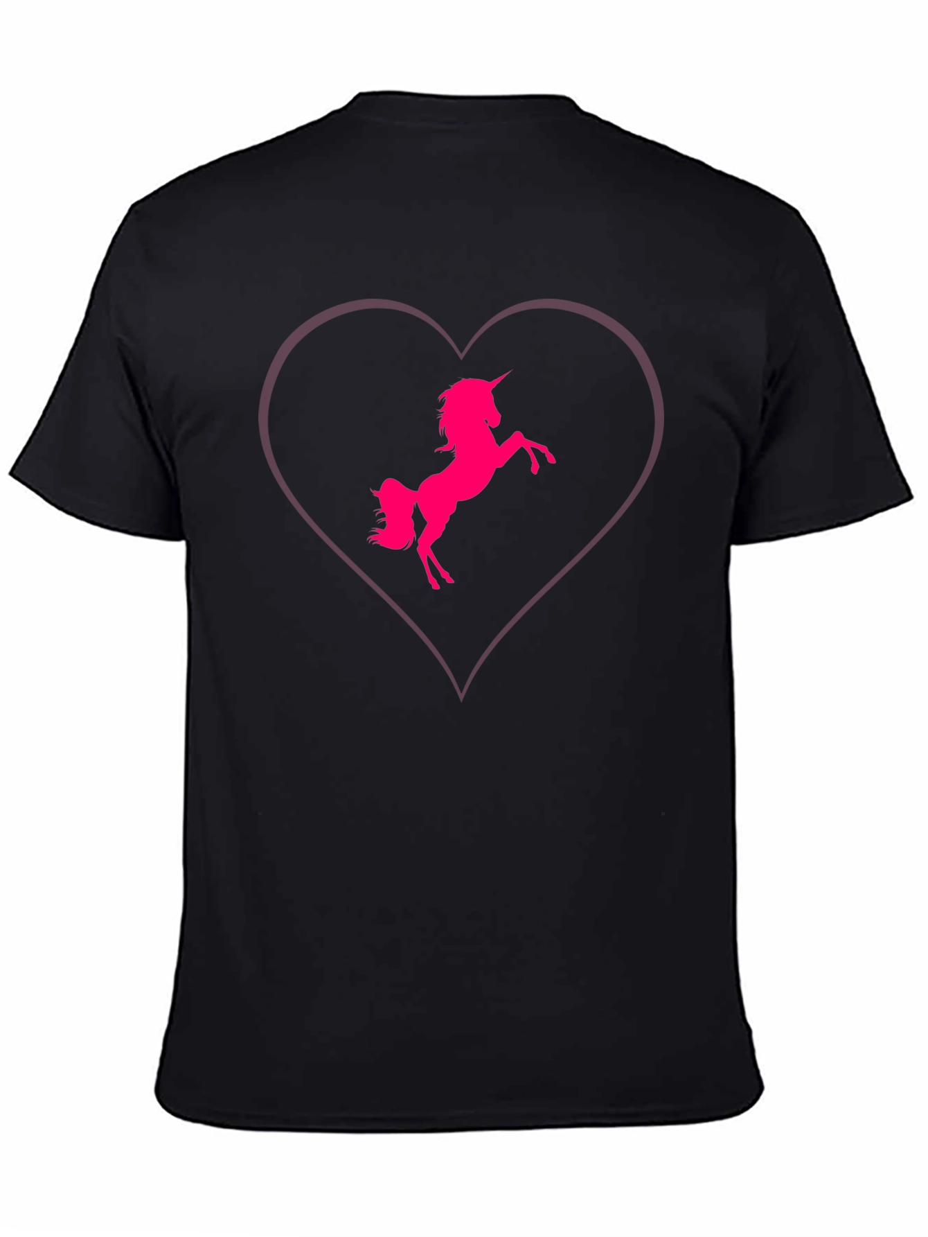 Unicorn Heart Graphic Tee - Stylish Black T-Shirt