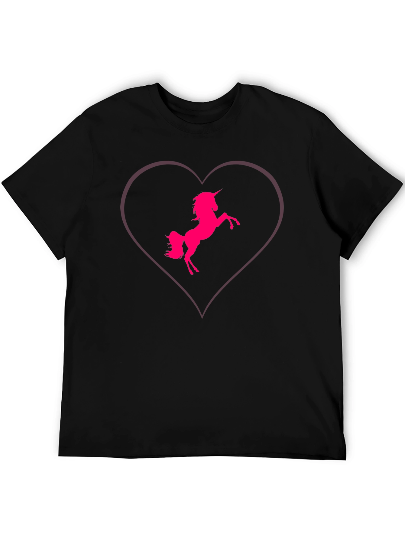 Unicorn Heart Graphic Tee - Stylish Black T-Shirt
