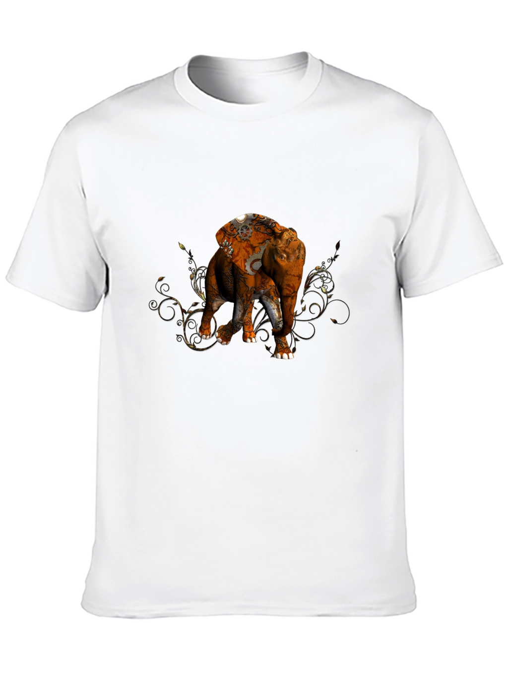 Elephant Steampunk Graphic Black T-Shirt