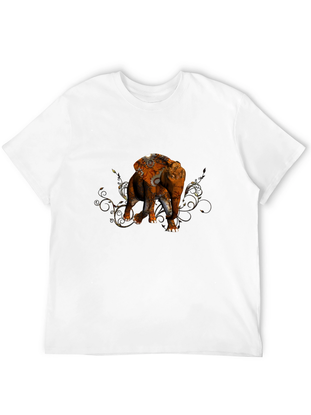 Elephant Steampunk Graphic Black T-Shirt