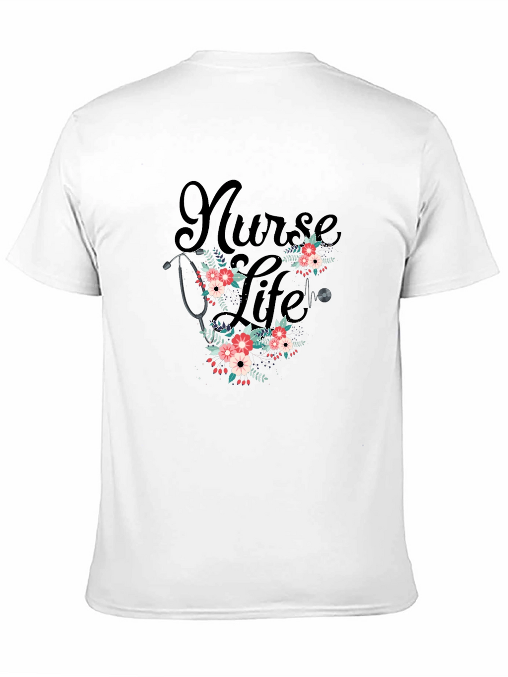 Nurse Life Floral Stethoscope T-Shirt