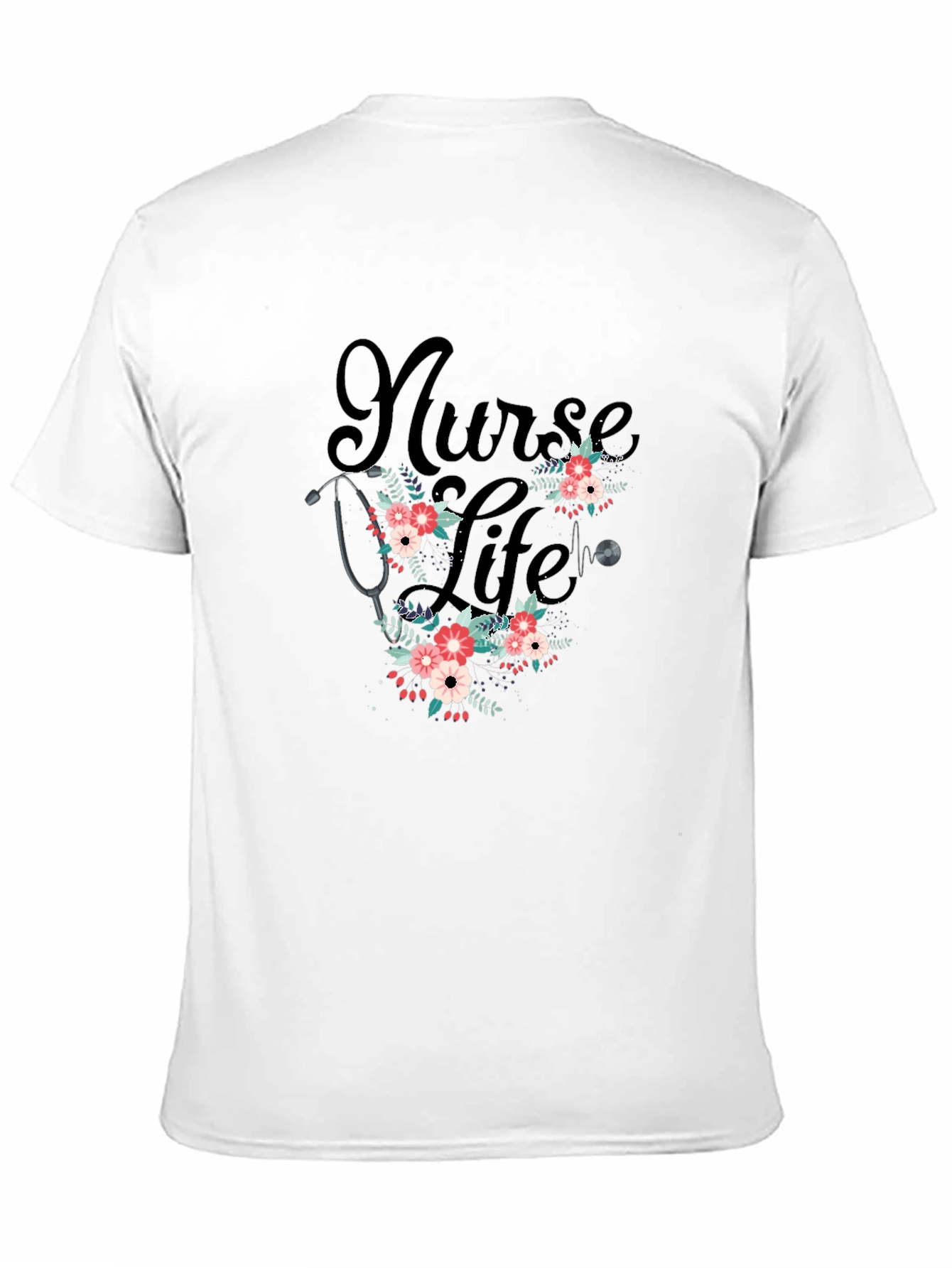 Nurse Life Floral Stethoscope T-Shirt