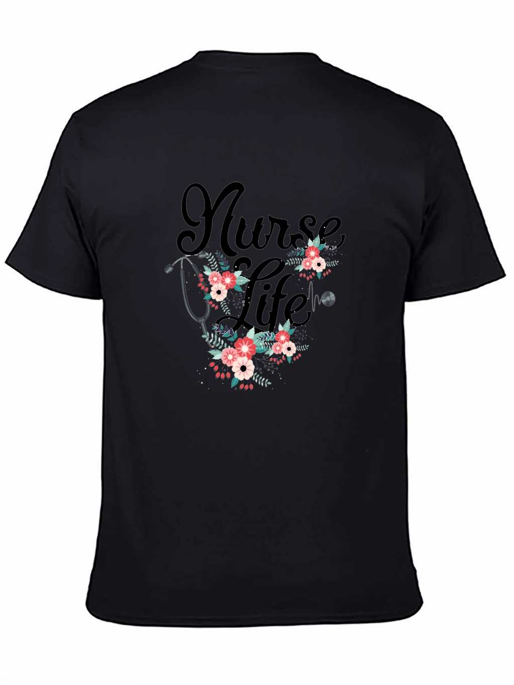 Nurse Life Floral Stethoscope T-Shirt