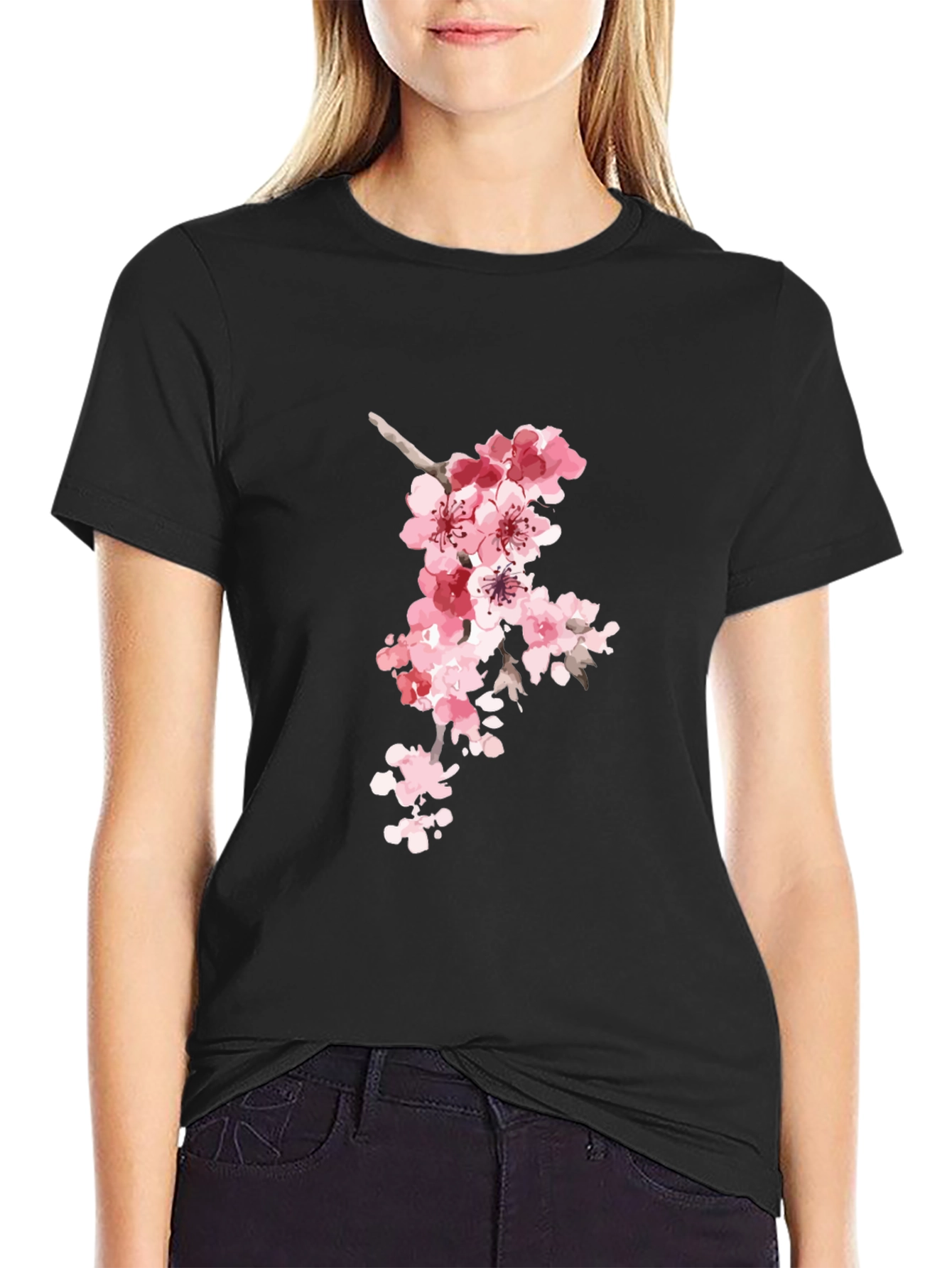 Sakura Blossom Black T-Shirt