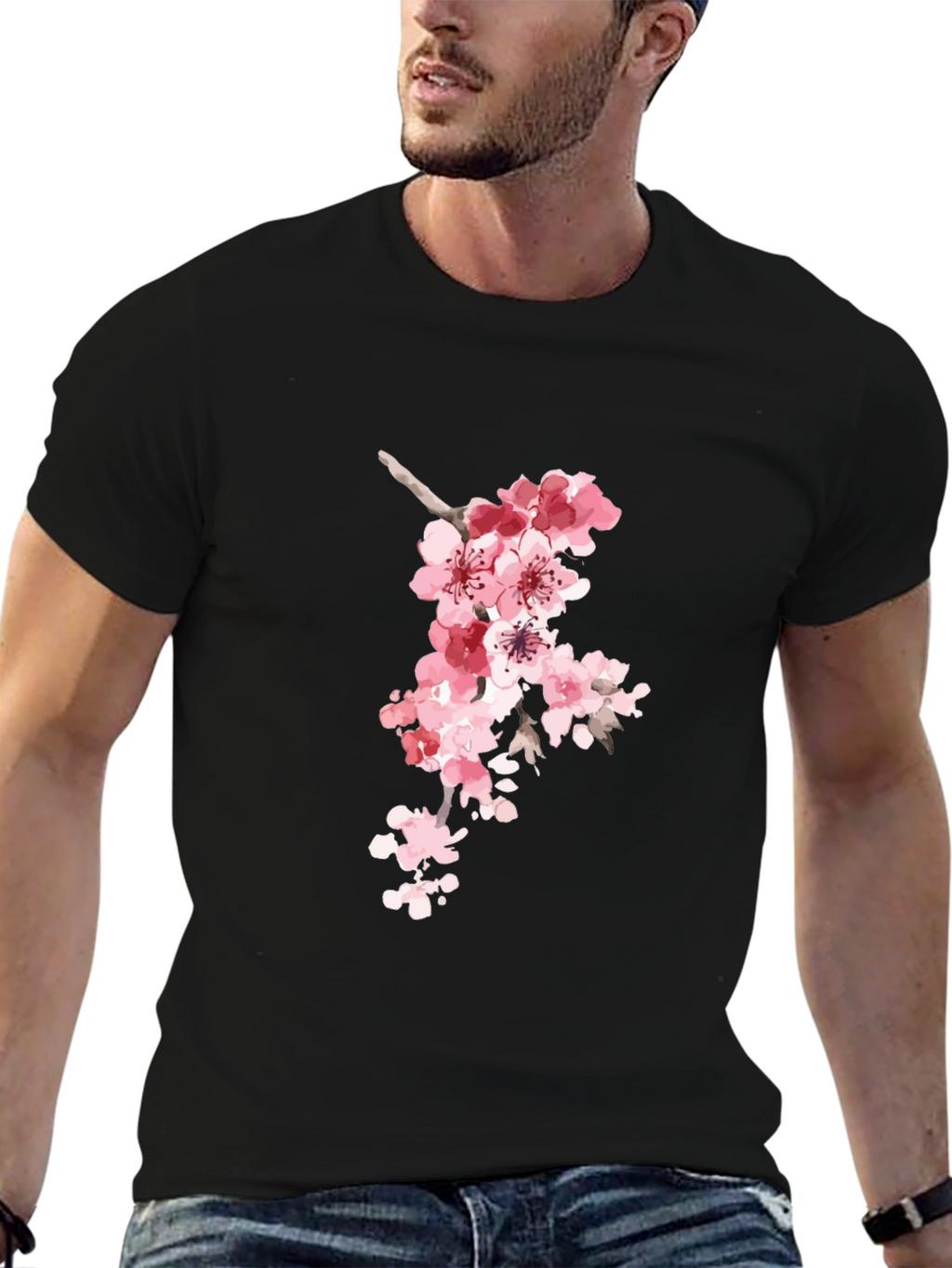 Sakura Blossom Black T-Shirt