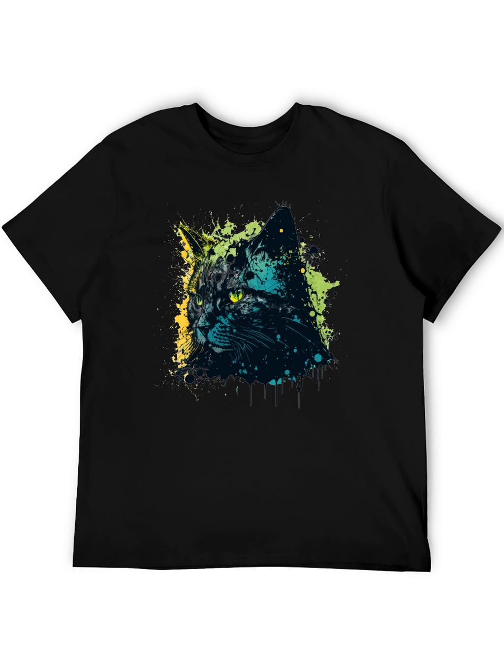 Cool Cat Graphic Tee - Mens Black T-Shirt