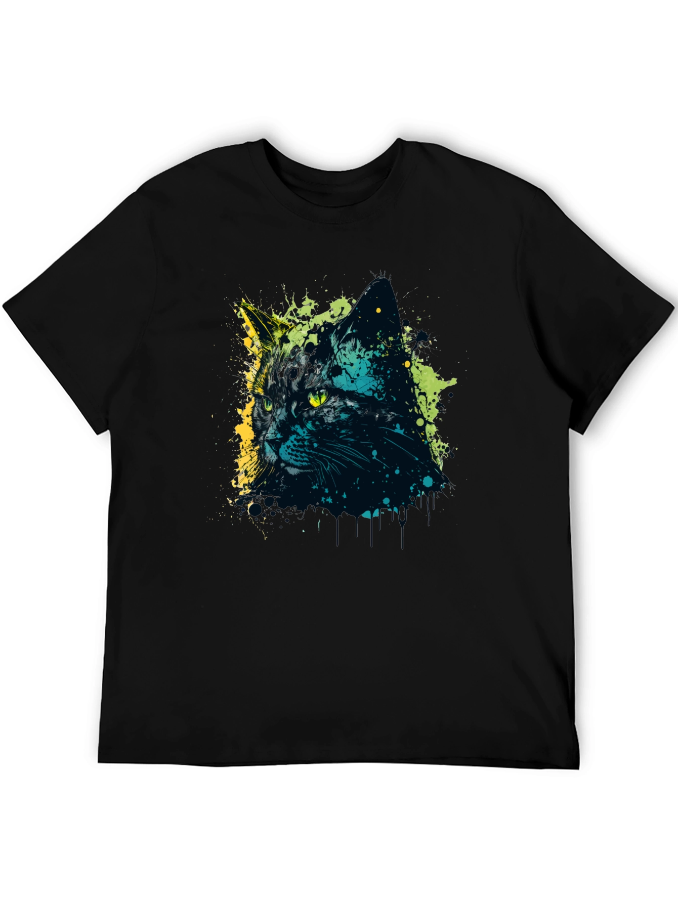 Cool Cat Graphic Tee - Mens Black T-Shirt