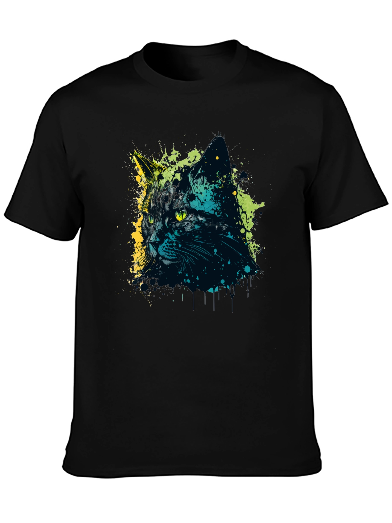 Cool Cat Graphic Tee - Mens Black T-Shirt