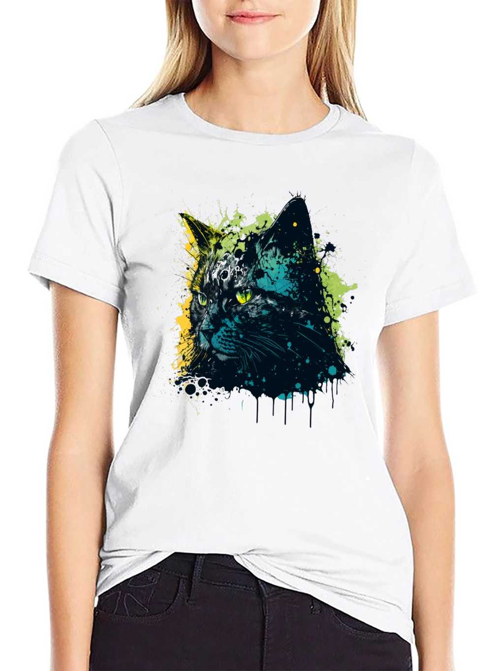 Cool Cat Graphic Tee - Mens Black T-Shirt