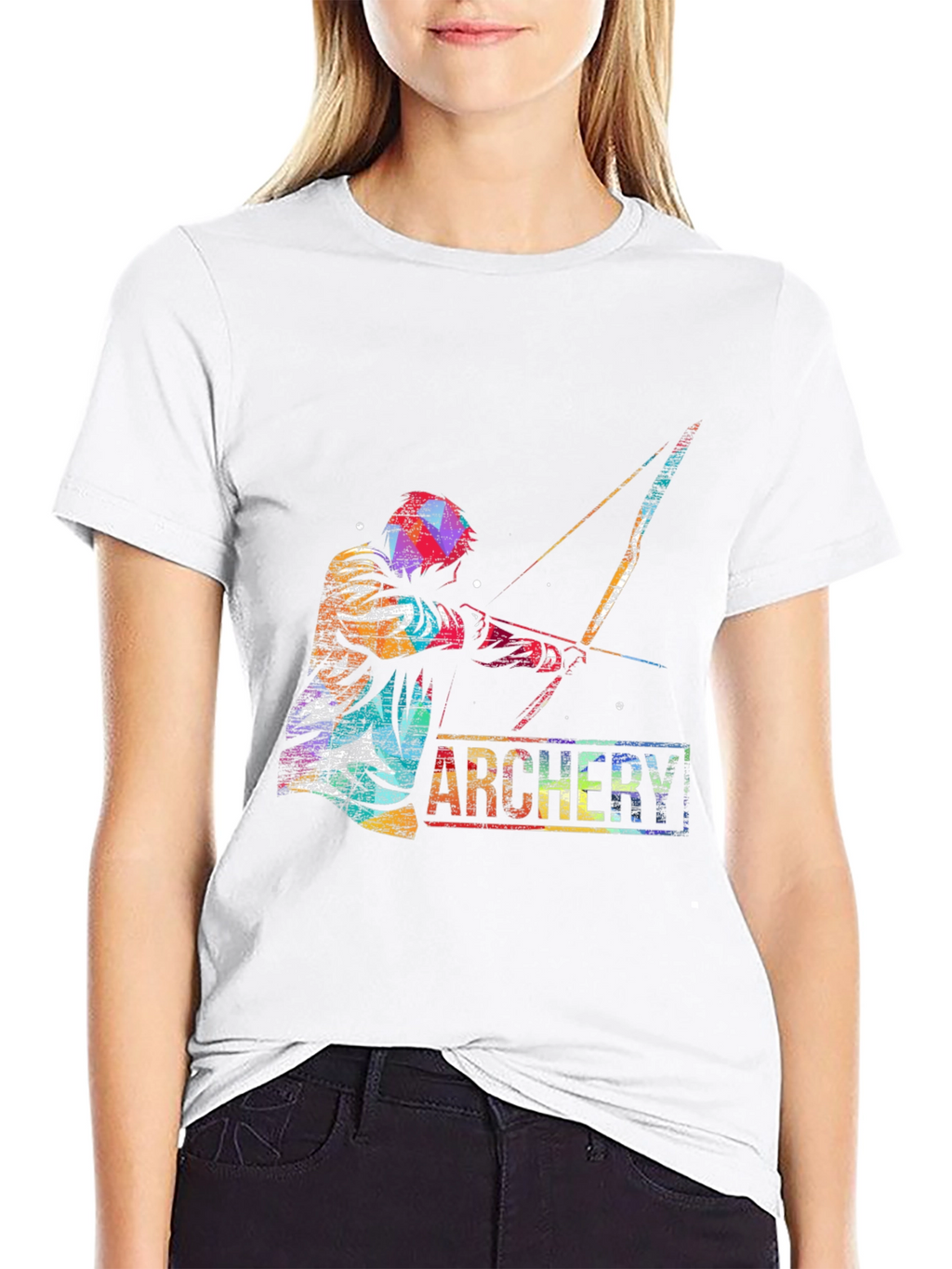Archery Graphic Print T-Shirt - Sporty Casual Tee