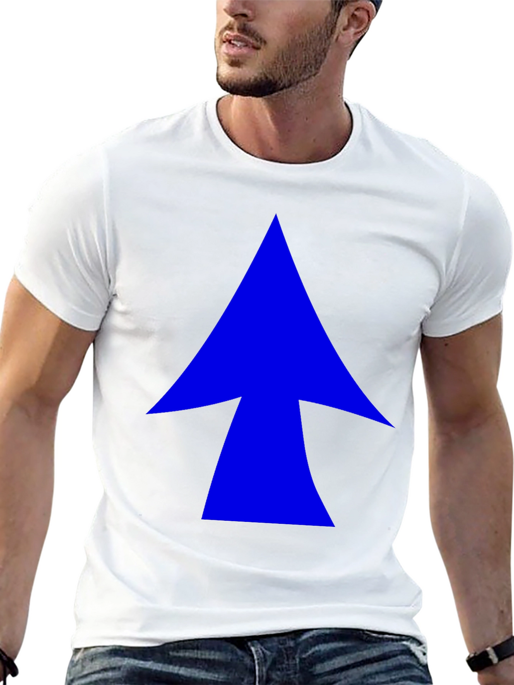 Blue Arrow Graphic Black T-Shirt - Casual Style