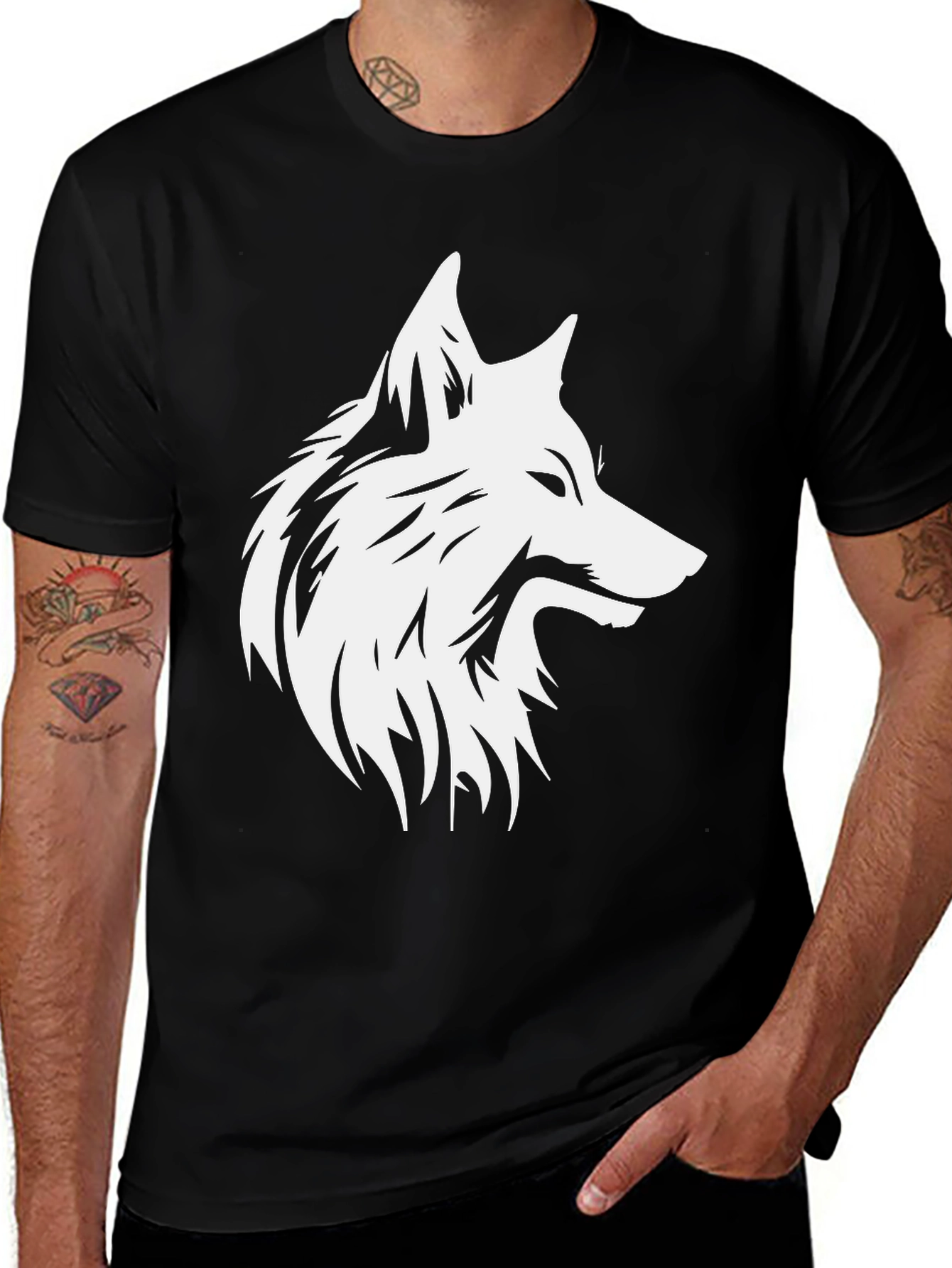 Wolf Graphic Black T-Shirt