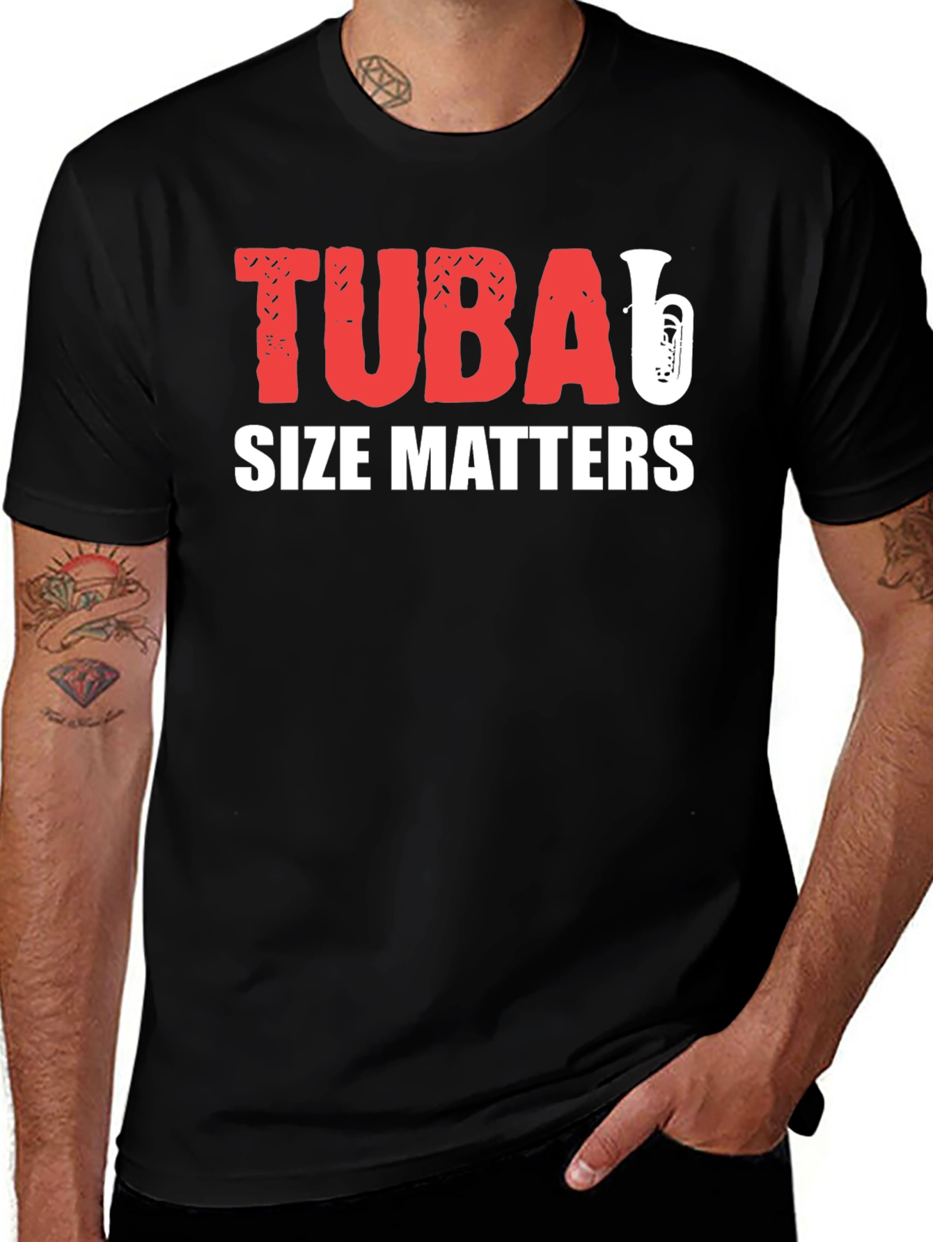 Tuba Size Matters Funny Music T-Shirt
