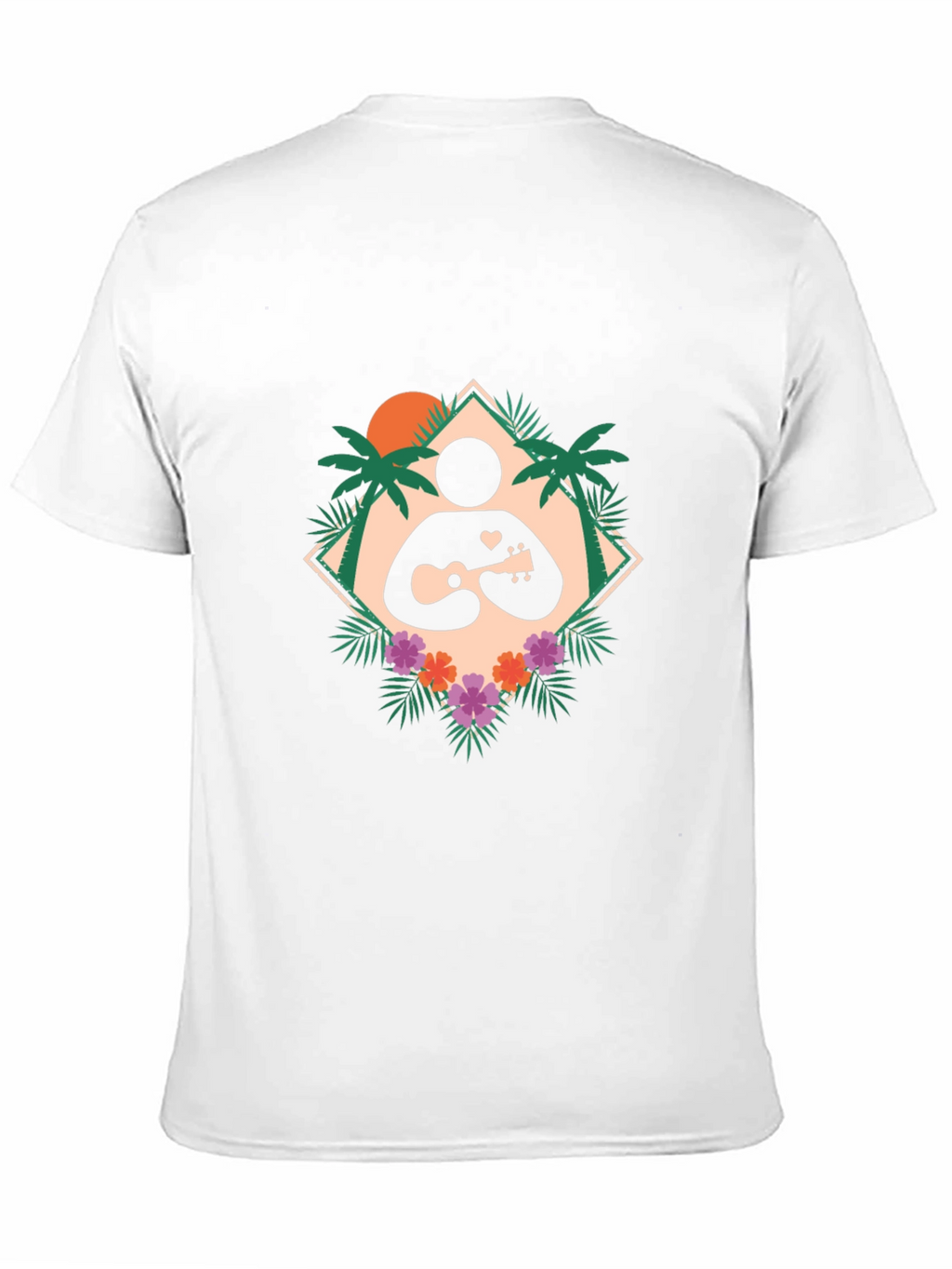 Tropical Ukulele Player Graphic T-Shirt