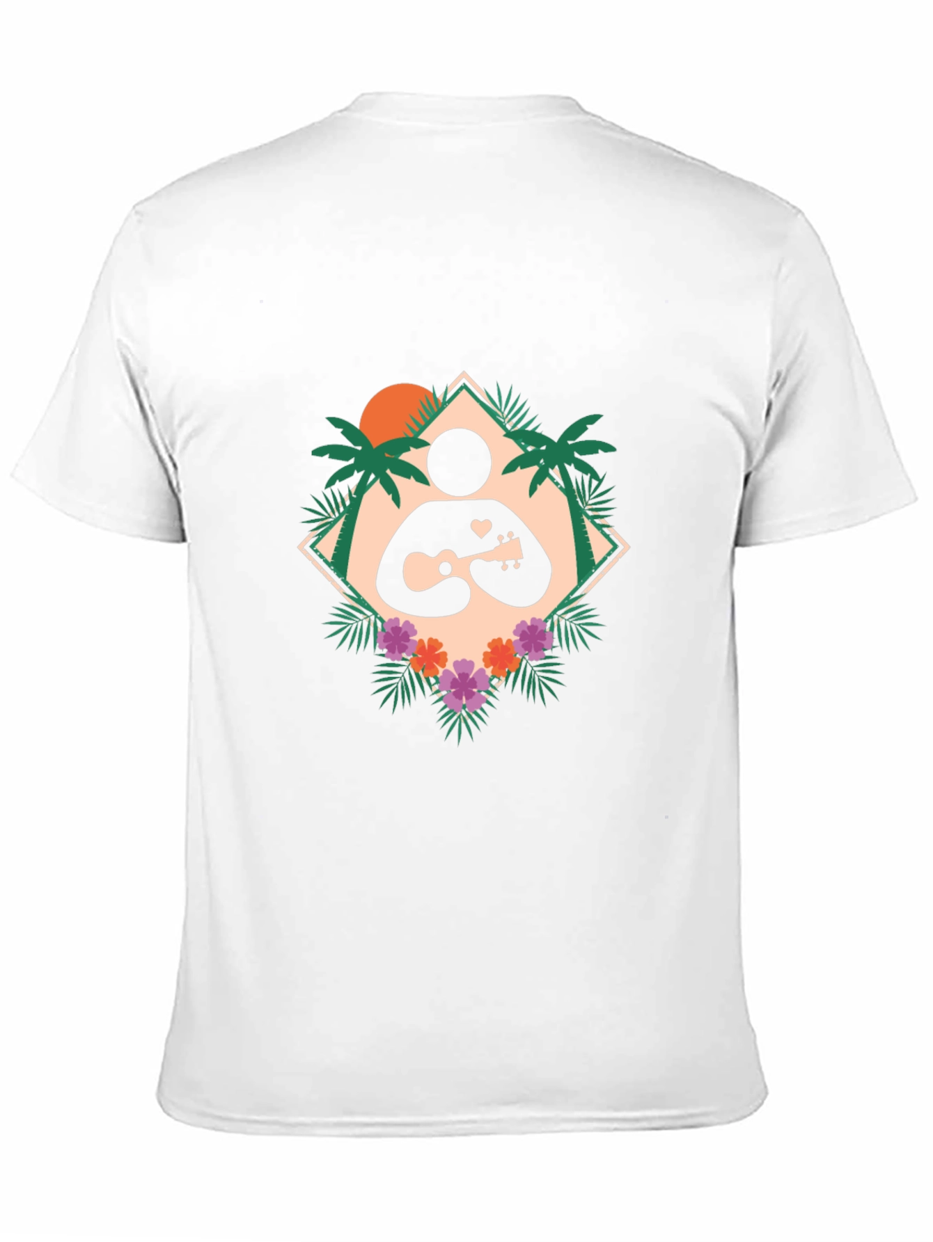 Tropical Ukulele Player Graphic T-Shirt