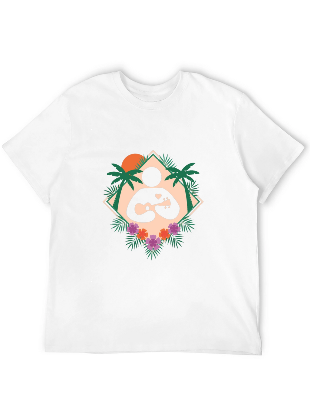 Tropical Ukulele Player Graphic T-Shirt