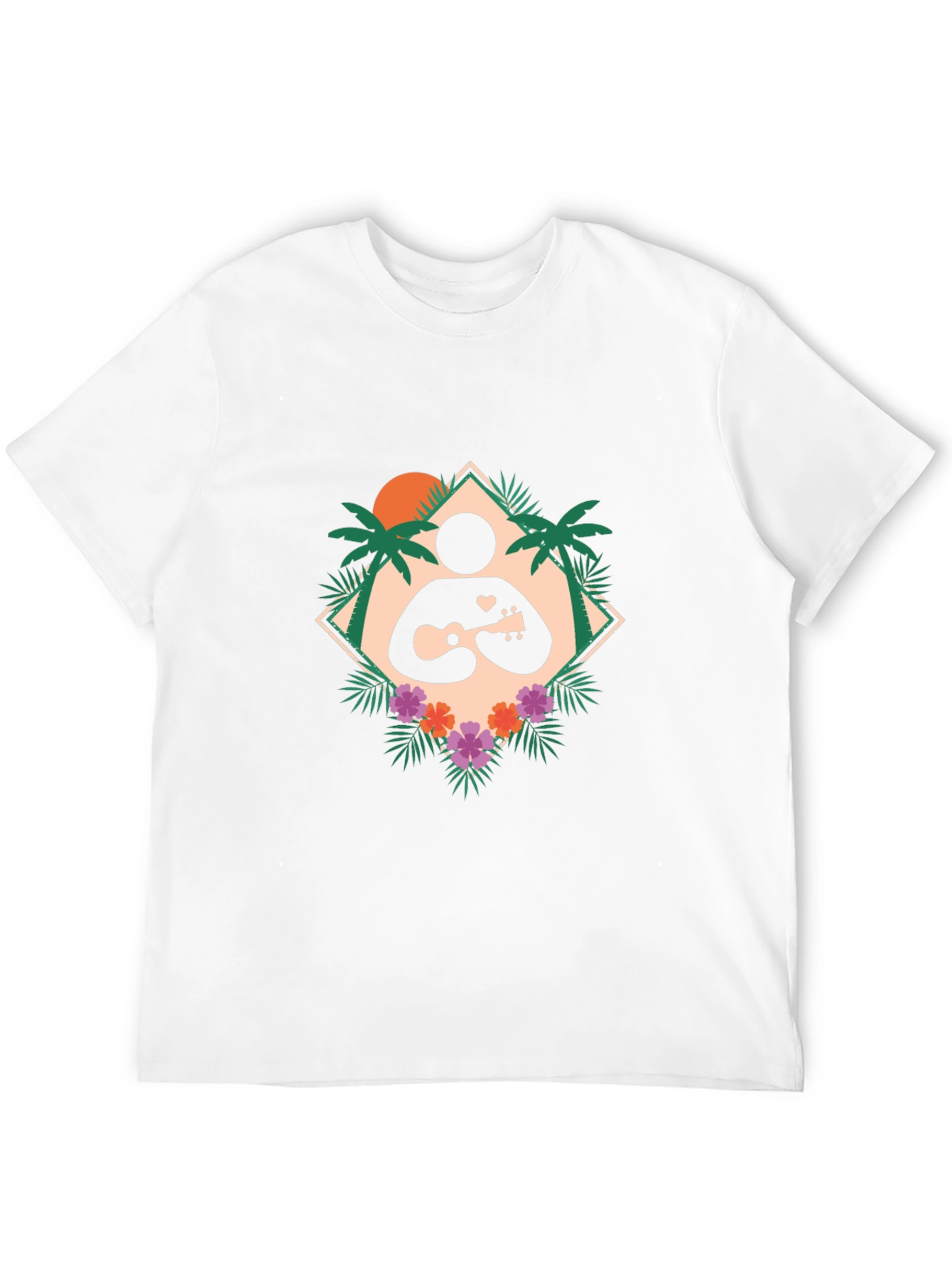 Tropical Ukulele Player Graphic T-Shirt