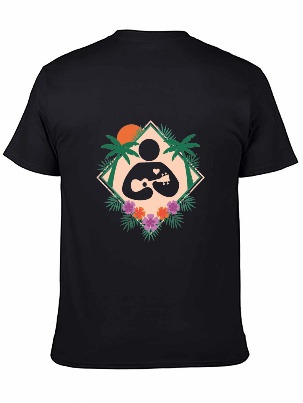 Tropical Ukulele Player Graphic T-Shirt