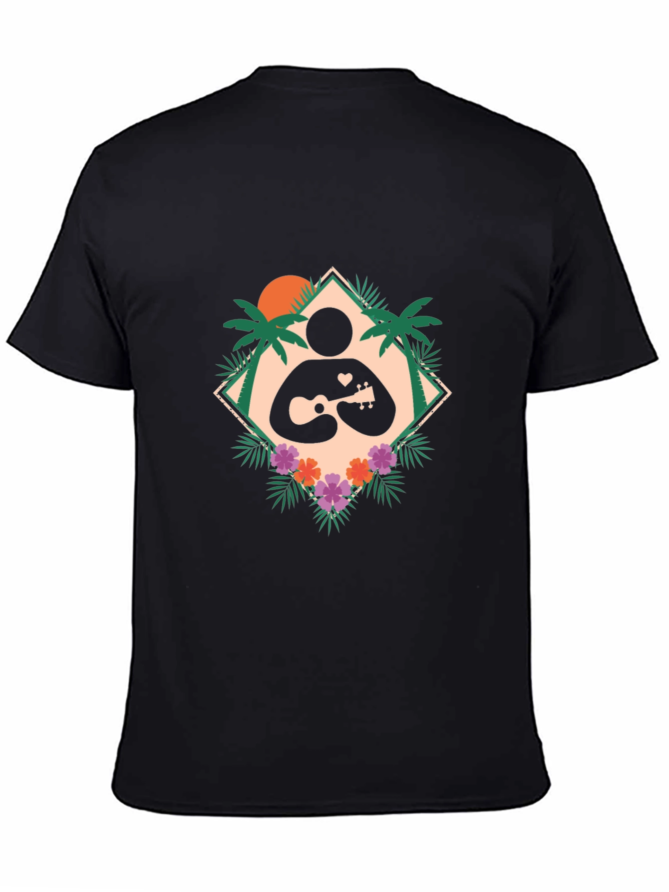 Tropical Ukulele Player Graphic T-Shirt