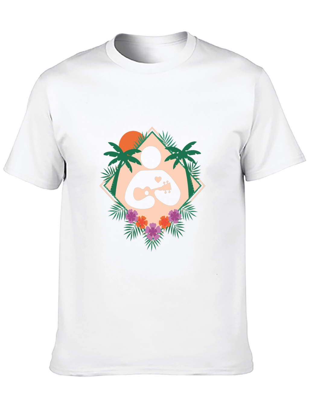 Tropical Ukulele Player Graphic T-Shirt