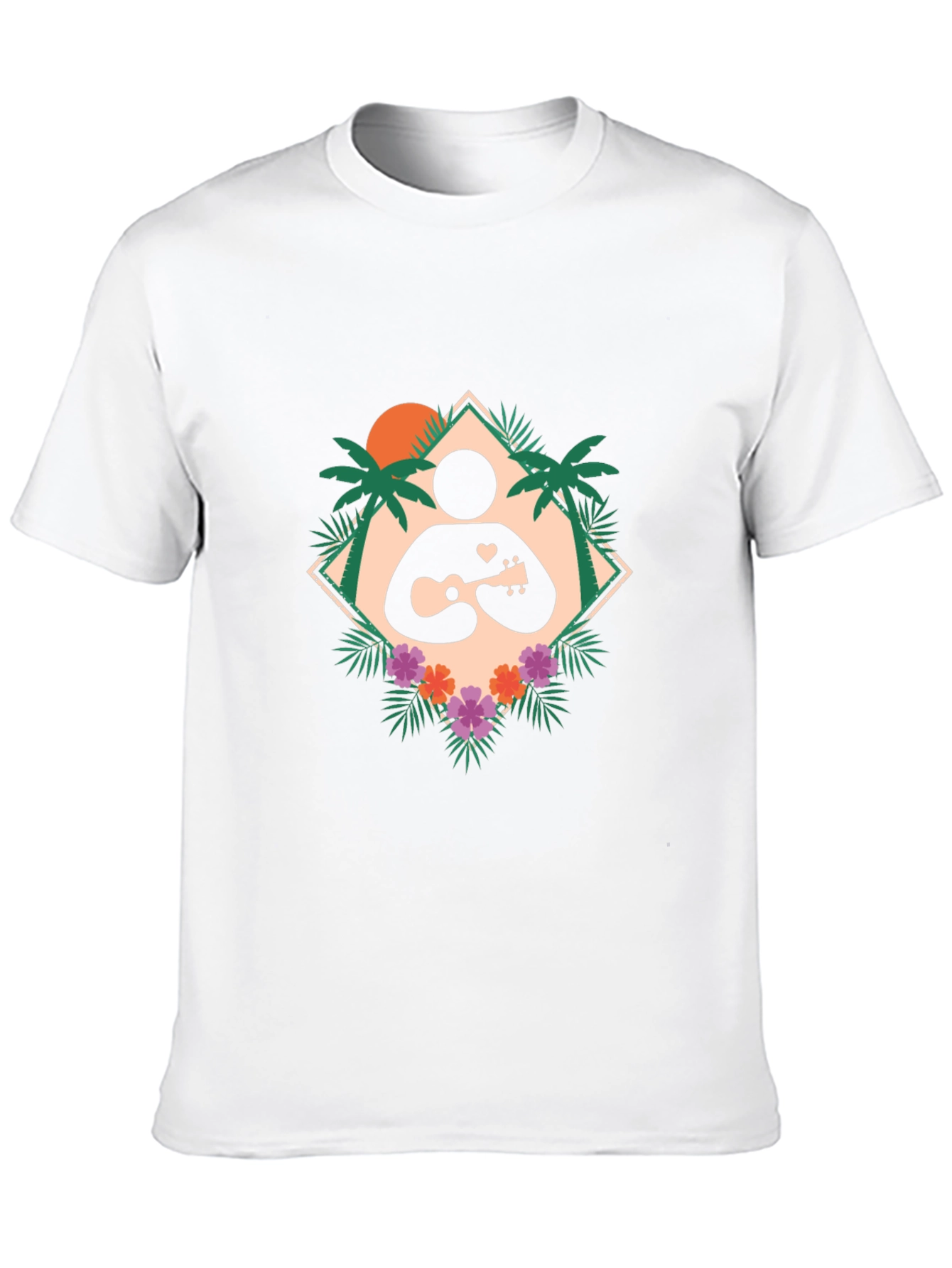 Tropical Ukulele Player Graphic T-Shirt