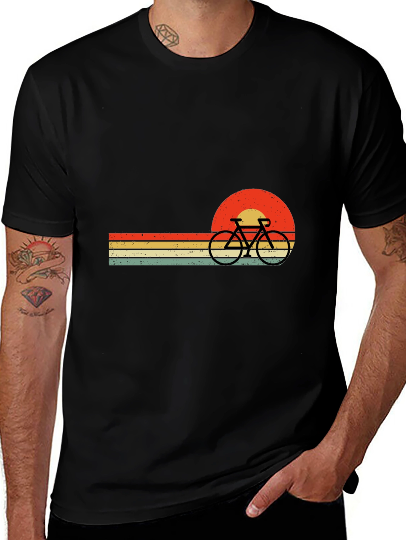 Retro Sunset Bicycle Graphic Tee