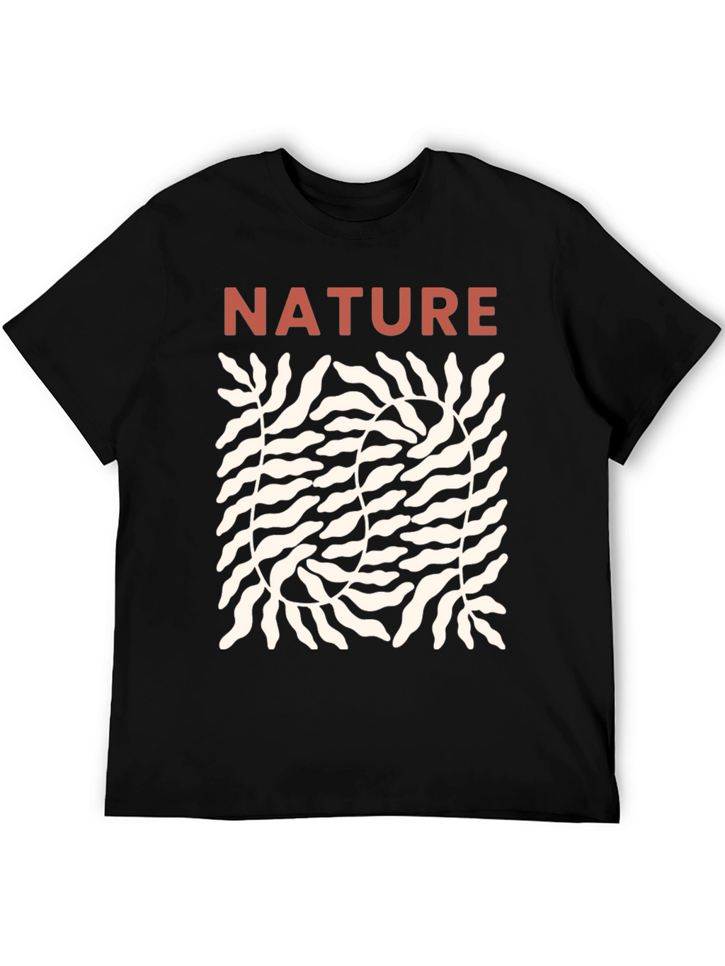 Nature Graphic Print Black T-Shirt