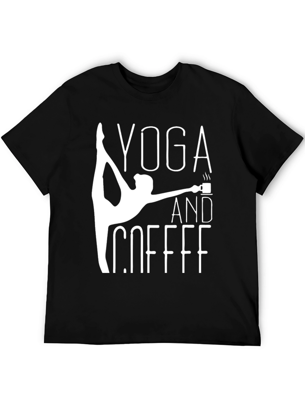 Yoga and Coffee Graphic Tee - Black