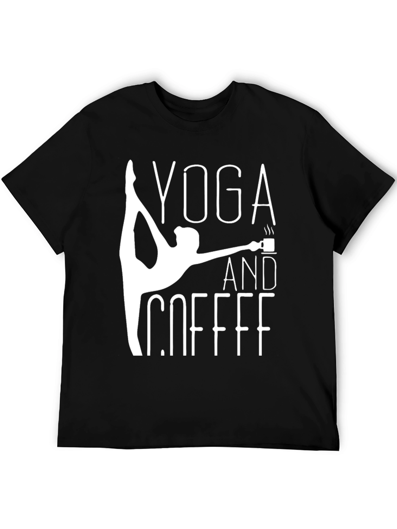 Yoga and Coffee Graphic Tee - Black