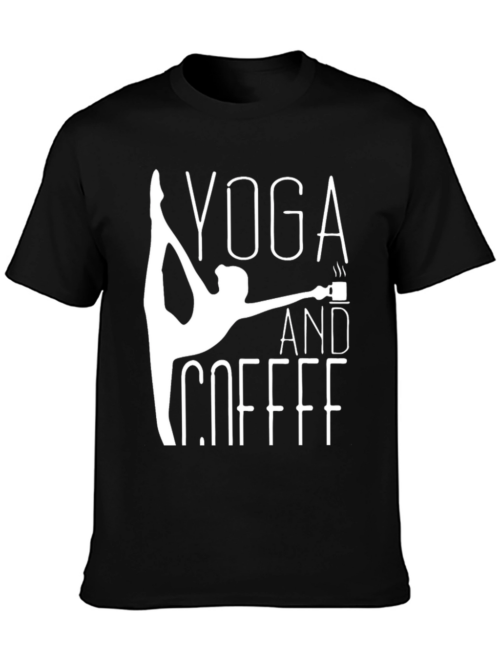 Yoga and Coffee Graphic Tee - Black