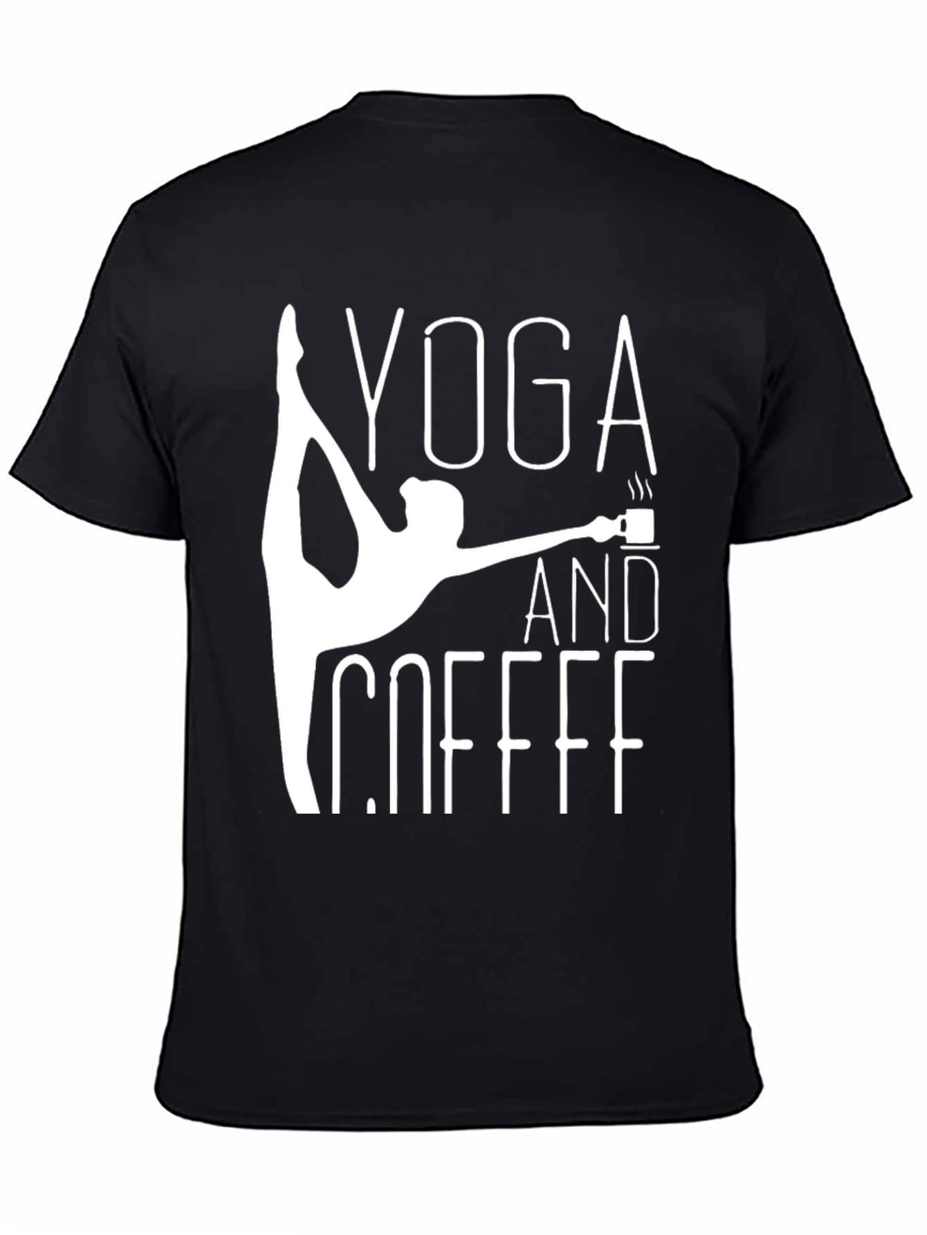 Yoga and Coffee Graphic Tee - Black