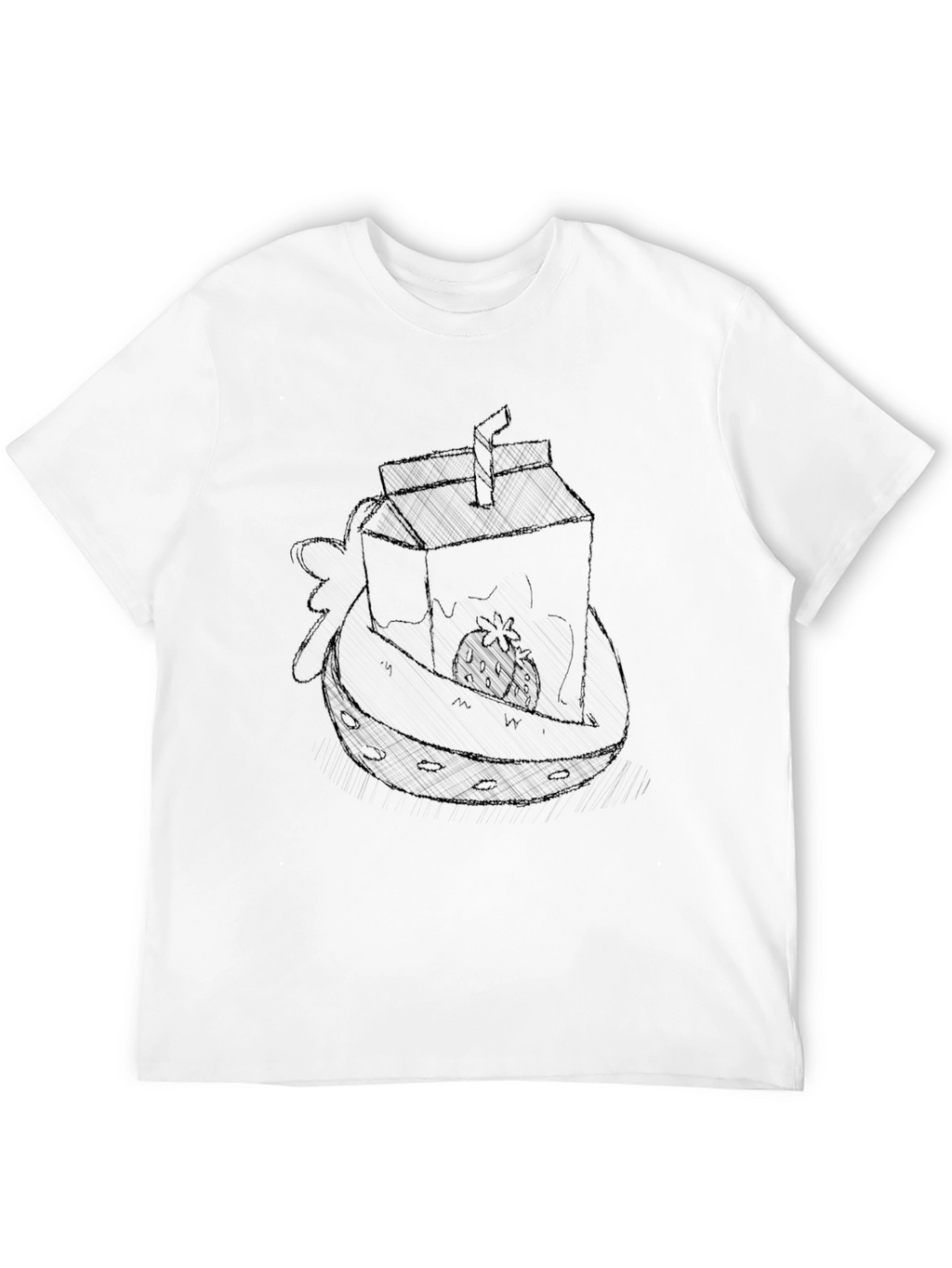 Strawberry Juice Box Graphic Tee - Black