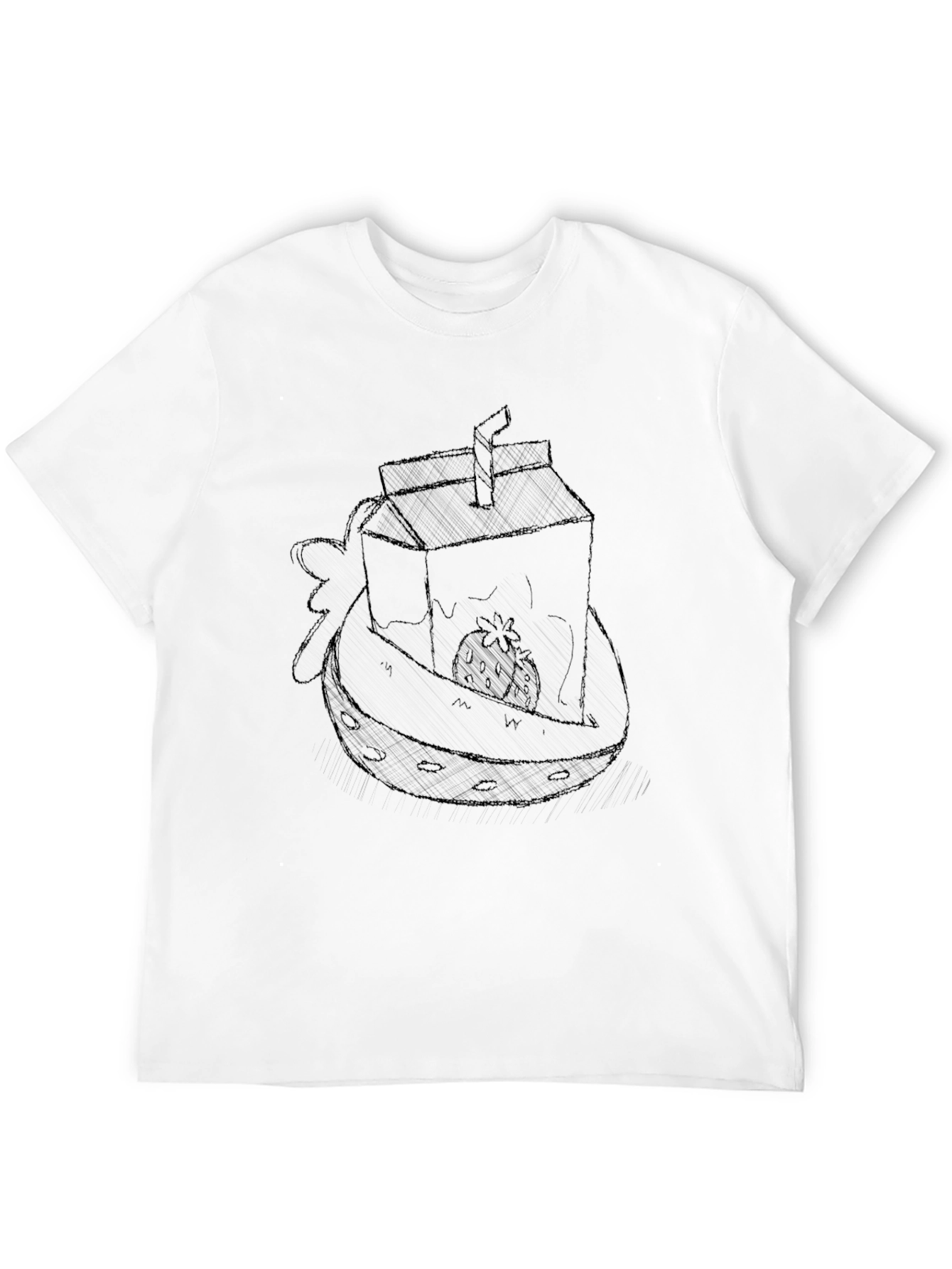 Strawberry Juice Box Graphic Tee - Black