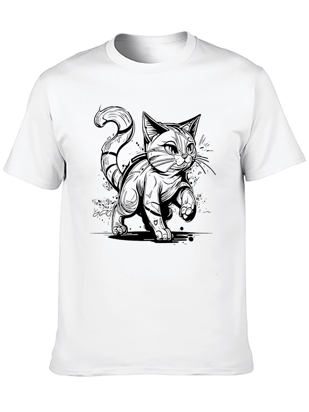 Black Cat Graphic Tee - Cool Cat Lover T-Shirt