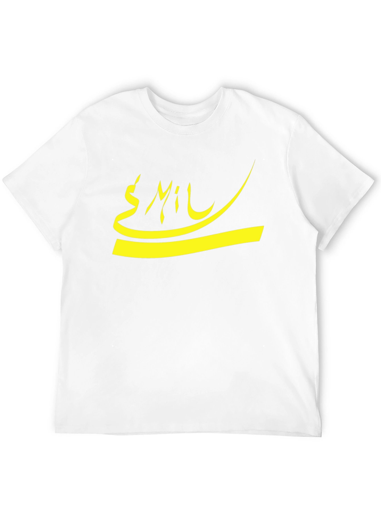 Graphic Tee - Yellow Arabic Script on Black