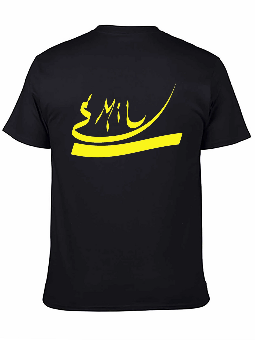 Graphic Tee - Yellow Arabic Script on Black