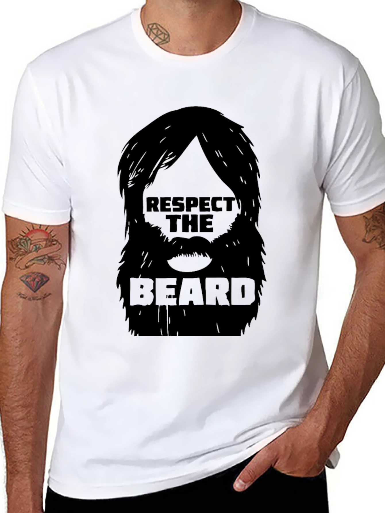Respect the Beard T-Shirt - Black Graphic Tee