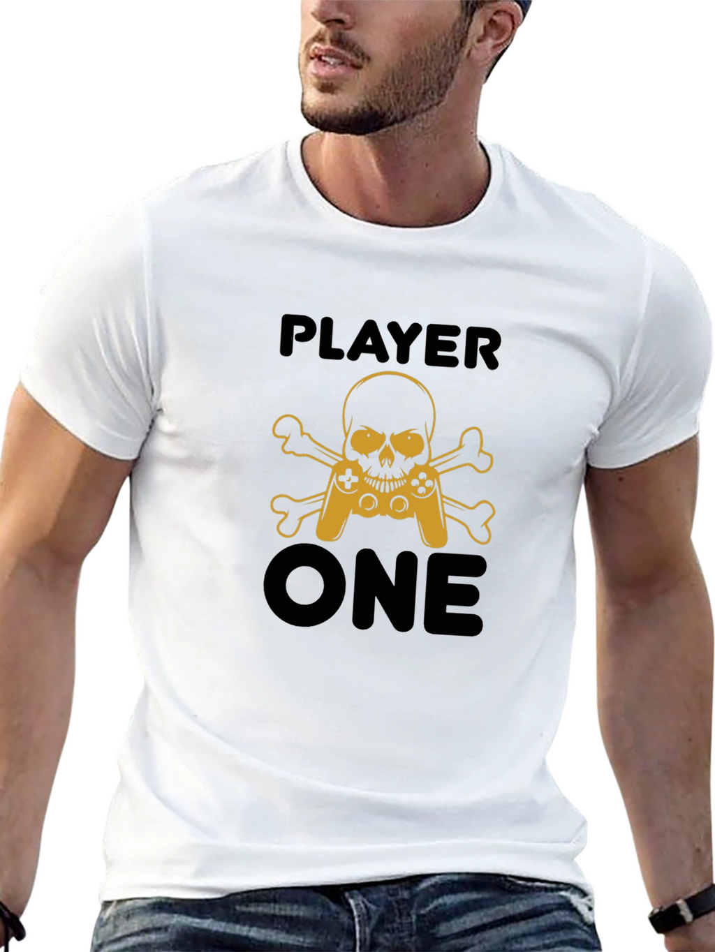 Player One Skull and Crossbones Gaming T-Shirt
