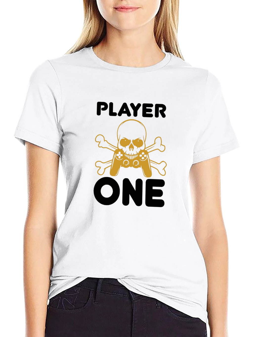 Player One Skull and Crossbones Gaming T-Shirt