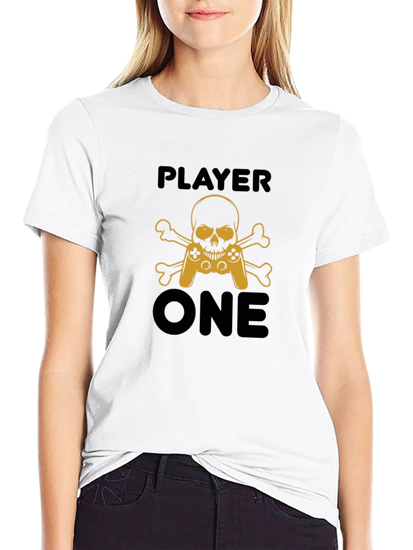 Player One Skull and Crossbones Gaming T-Shirt