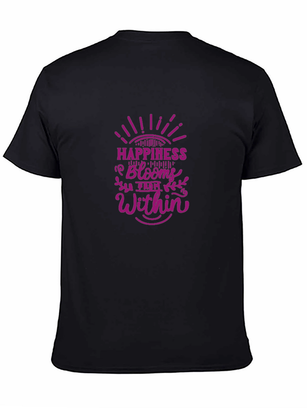 Happiness Blooms Graphic Tee - Black