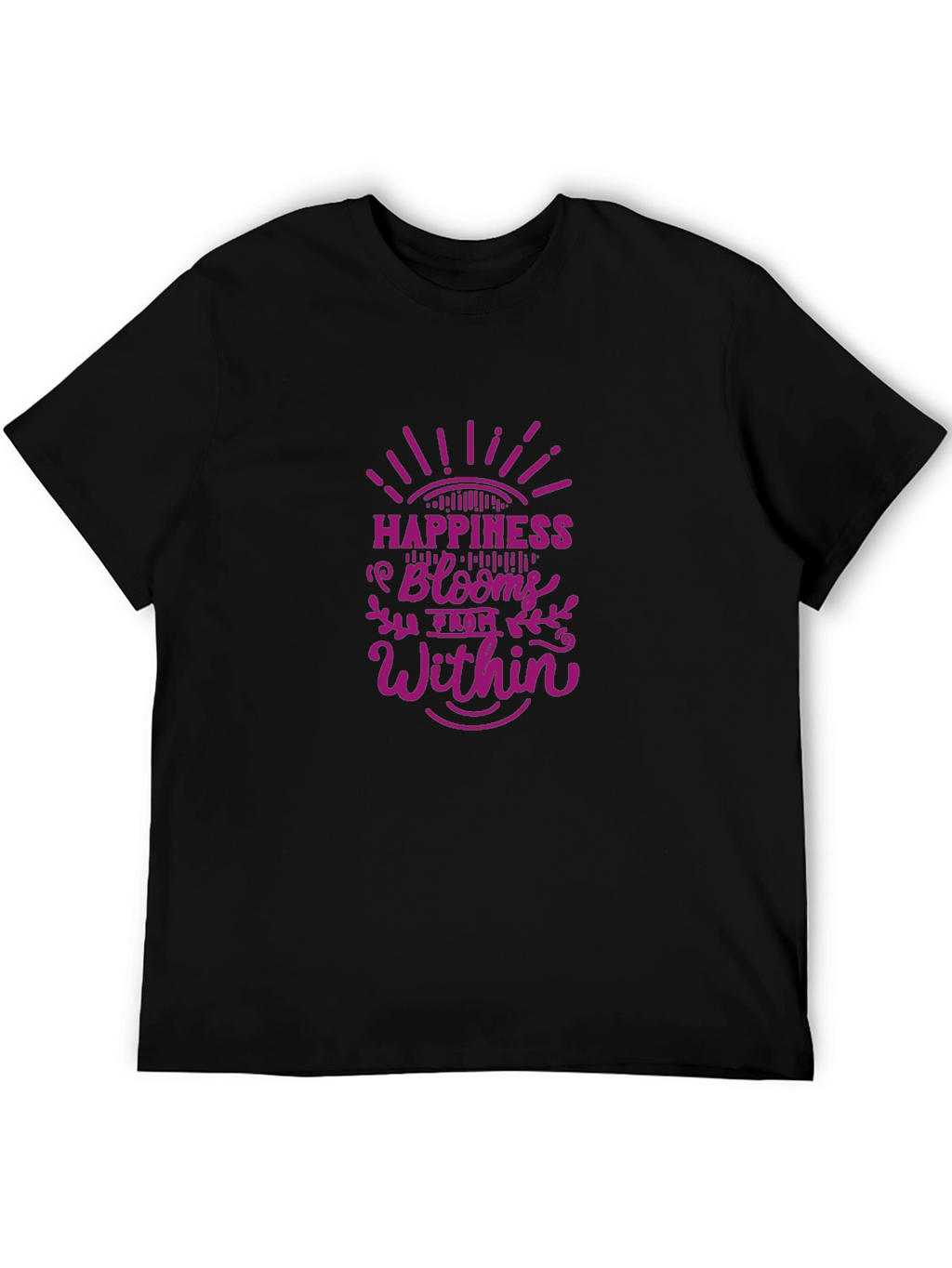 Happiness Blooms Graphic Tee - Black
