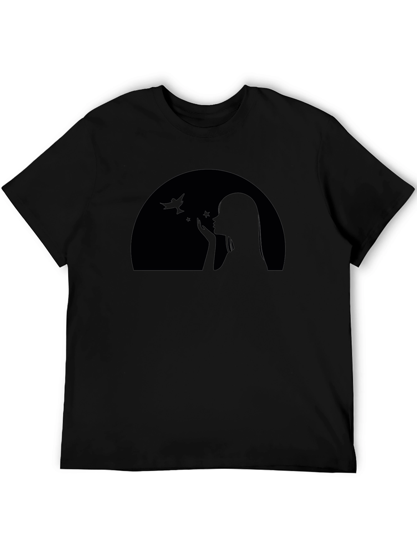 Black Graphic T-Shirt - Silhouette Design